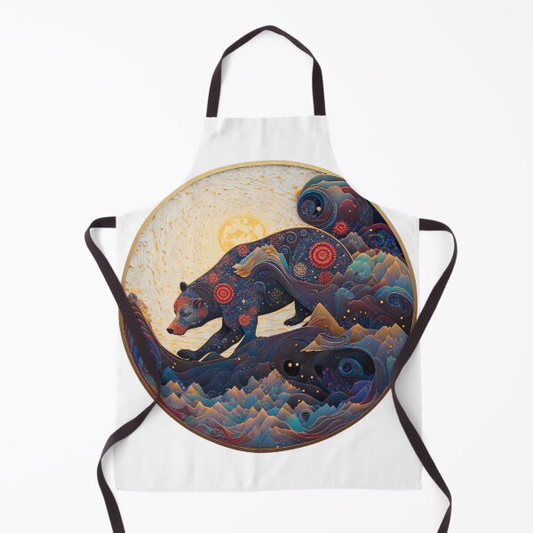 Item preview, Bear is fishing in a sea of stars in a circular design designed and sold by Happy1-2.