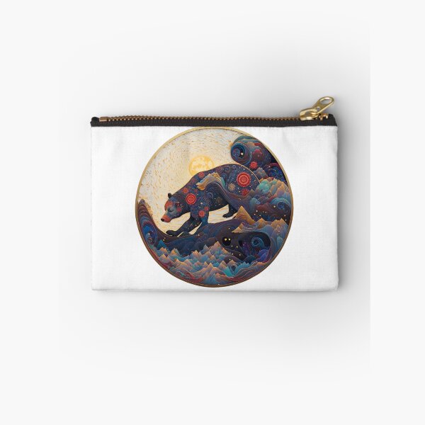 Item preview, Bear is fishing in a sea of stars in a circular design designed and sold by Happy1-2.