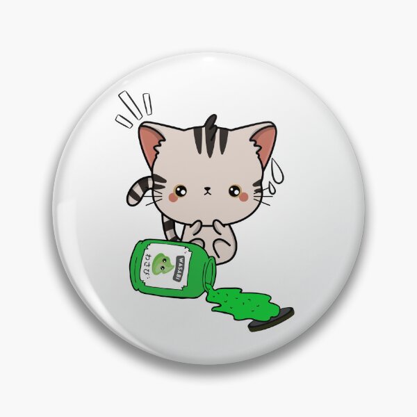 Item preview, Cute Tabby Cat Spilled Wasabi Sauce designed and sold by Pet Station.
