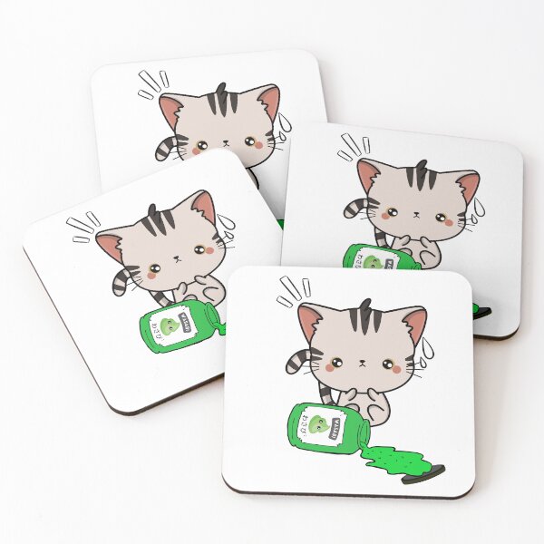 Item preview, Cute Tabby Cat Spilled Wasabi Sauce designed and sold by Pet Station.