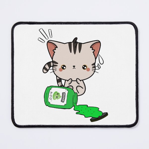 Item preview, Cute Tabby Cat Spilled Wasabi Sauce designed and sold by Pet Station.