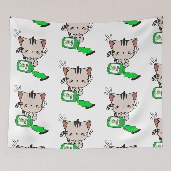 Item preview, Cute Tabby Cat Spilled Wasabi Sauce designed and sold by Pet Station.