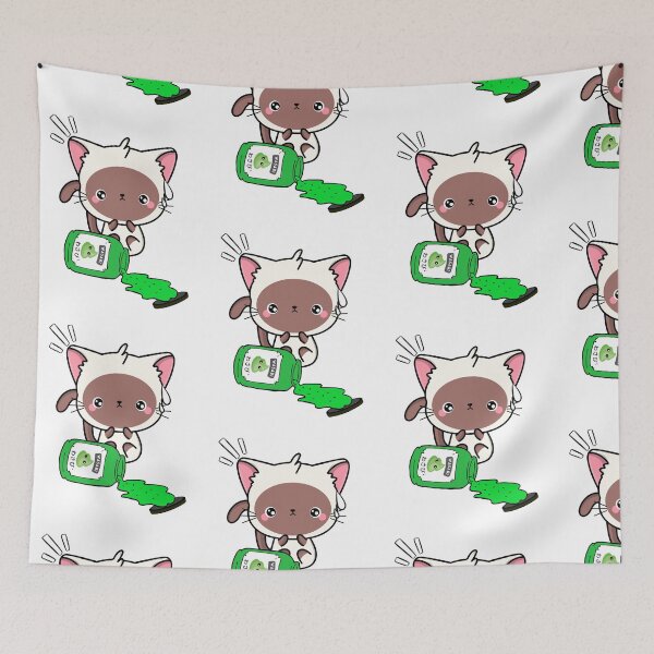 Item preview, Cute White Cat Spilled Wasabi Sauce designed and sold by Pet Station.