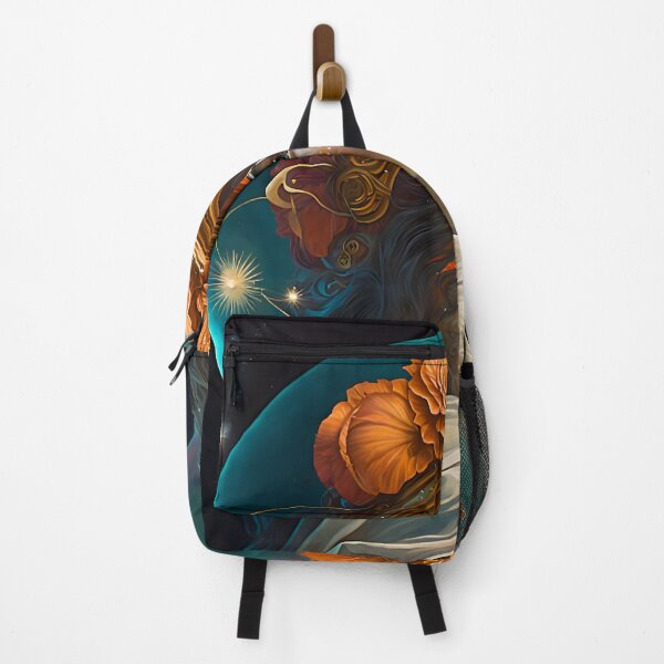 Item preview, Girl with orange roses and a planet behind her designed and sold by Tuko Designs.