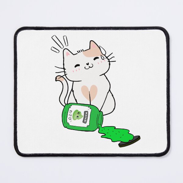 Item preview, Cute White Cat Spilled Wasabi sauce designed and sold by Pet Station.