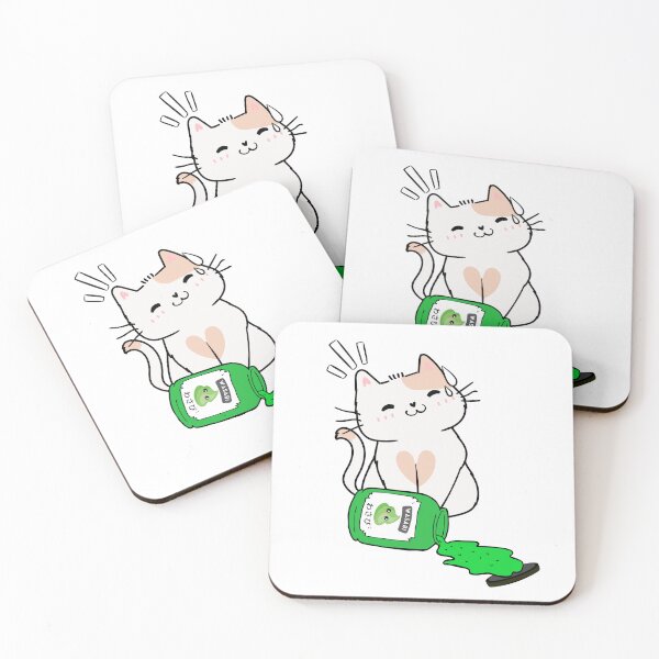 Item preview, Cute White Cat Spilled Wasabi sauce designed and sold by Pet Station.