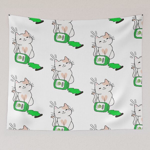 Item preview, Cute White Cat Spilled Wasabi sauce designed and sold by Pet Station.