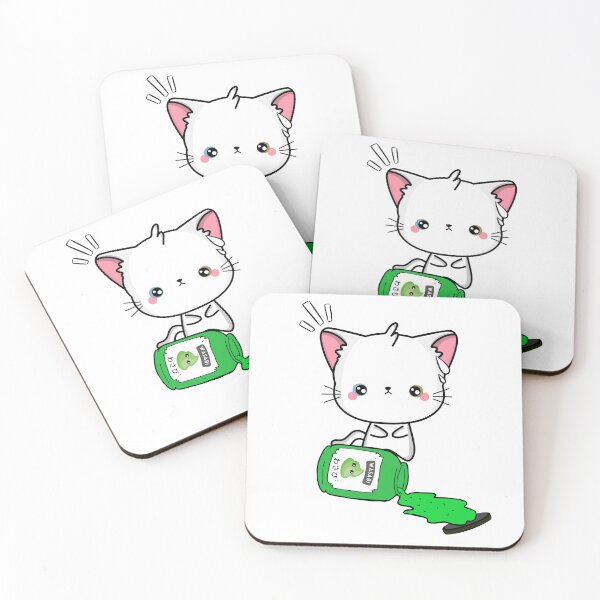 Item preview, Cute White Cat Spilled wasabi Sauce designed and sold by Pet Station.