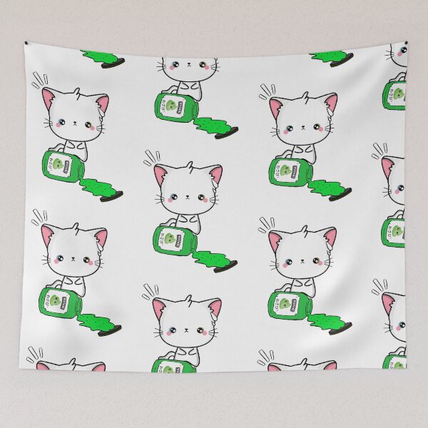 Item preview, Cute White Cat Spilled wasabi Sauce designed and sold by Pet Station.