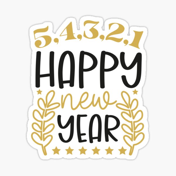 Black And Gold 5 4 3 2 1 Happy New Year Countdown Happy New