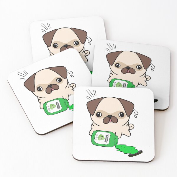 Item preview, Cute Pug Spilled Wasabi Sauce designed and sold by Pet Station.