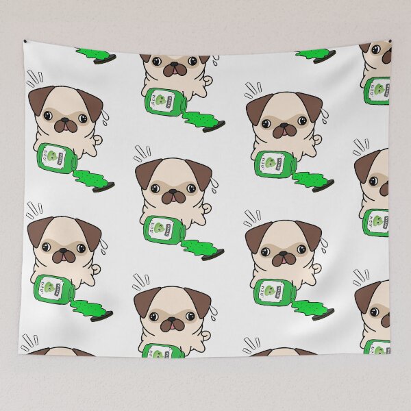 Item preview, Cute Pug Spilled Wasabi Sauce designed and sold by Pet Station.