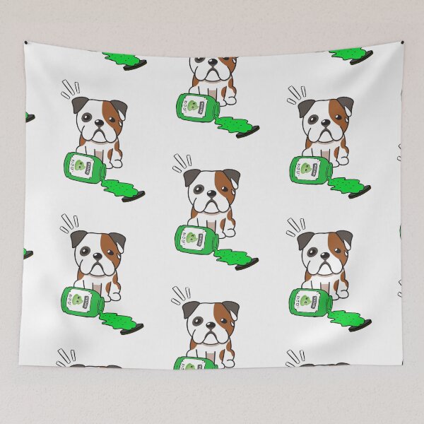 Item preview, Cute Bulldog Spilled Wasabi Sauce designed and sold by Pet Station.