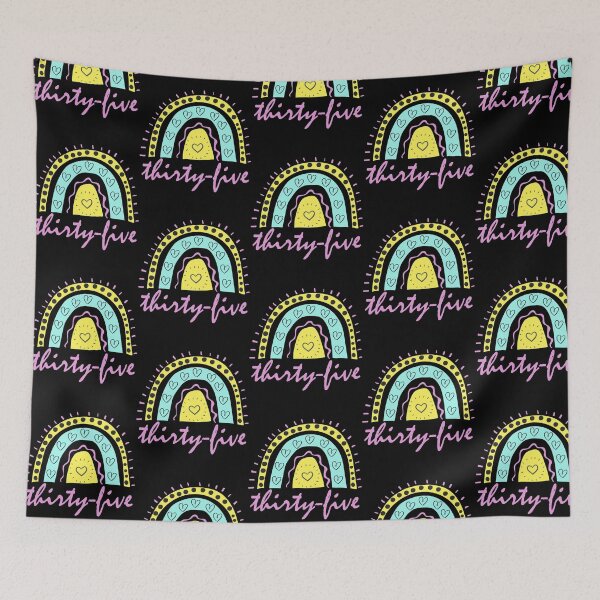 Item preview, Thirty Five Year Old Thirty Fifth Birthday Cute Fun Doodle Boho Rainbow designed and sold by LadySaltwater.