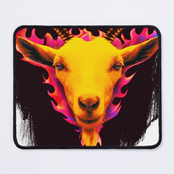 Item preview, Goats go to hell, horned goat with red flames designed and sold by mirrorimages.