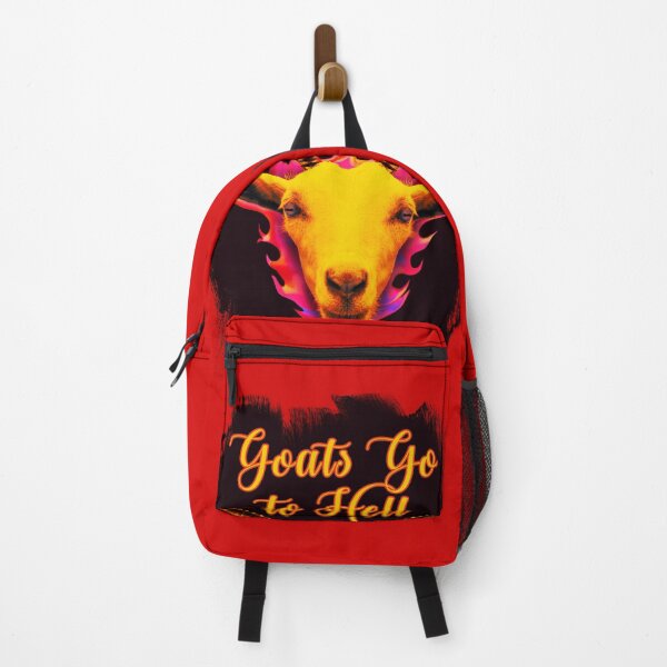 Item preview, Goats go to hell, horned goat with red flames designed and sold by mirrorimages.