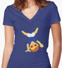 Gymnast Boy Emoji Women's Fitted V-Neck T-Shirt