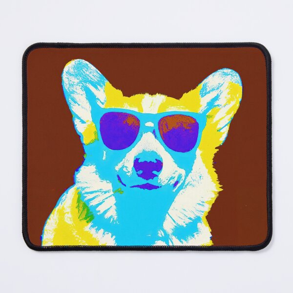 Item preview, Pembroke Welsh Corgi wearing sunglasses in style of an Andy Warhol print designed and sold by AIK9Artwork.