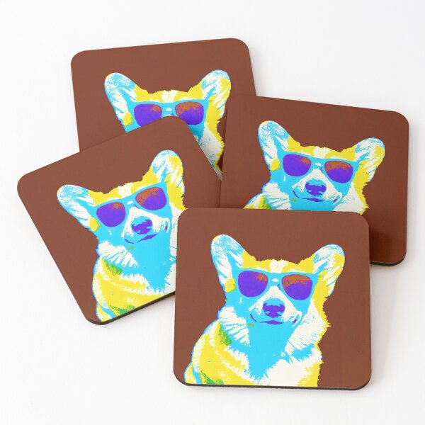 Item preview, Pembroke Welsh Corgi wearing sunglasses in style of an Andy Warhol print designed and sold by AIK9Artwork.