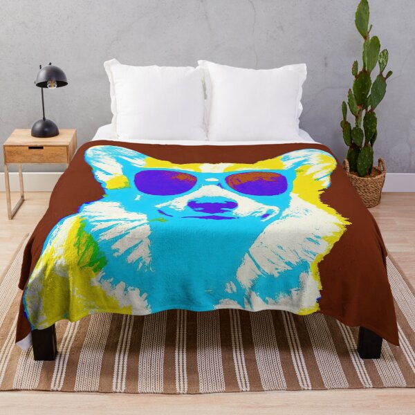 Item preview, Pembroke Welsh Corgi wearing sunglasses in style of an Andy Warhol print designed and sold by AIK9Artwork.