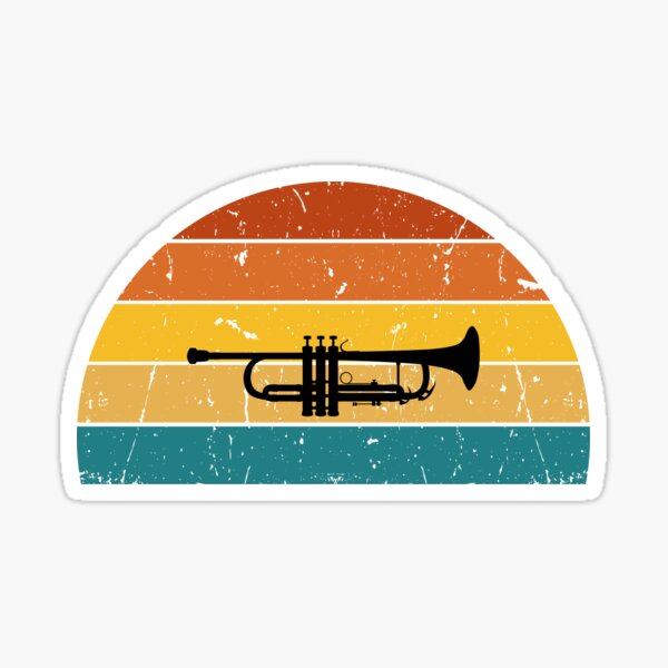 “trumpet retro” Sticker for Sale by Urbanandmodern | Redbubble