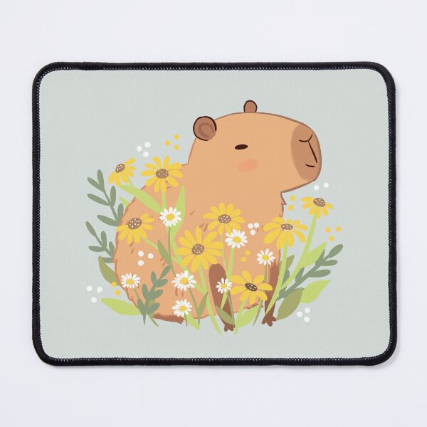 Item preview, Capybara with daisy flowers designed and sold by Yarafantasyart.