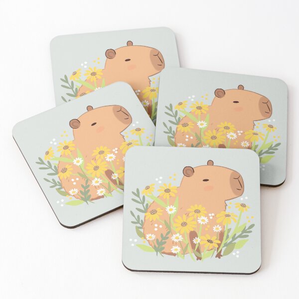 Item preview, Capybara with daisy flowers  designed and sold by Yarafantasyart.