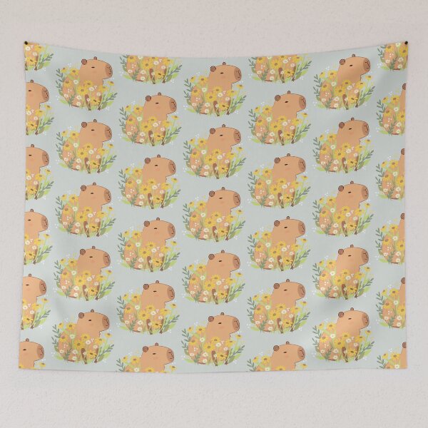Item preview, Capybara with daisy flowers  designed and sold by Yarafantasyart.