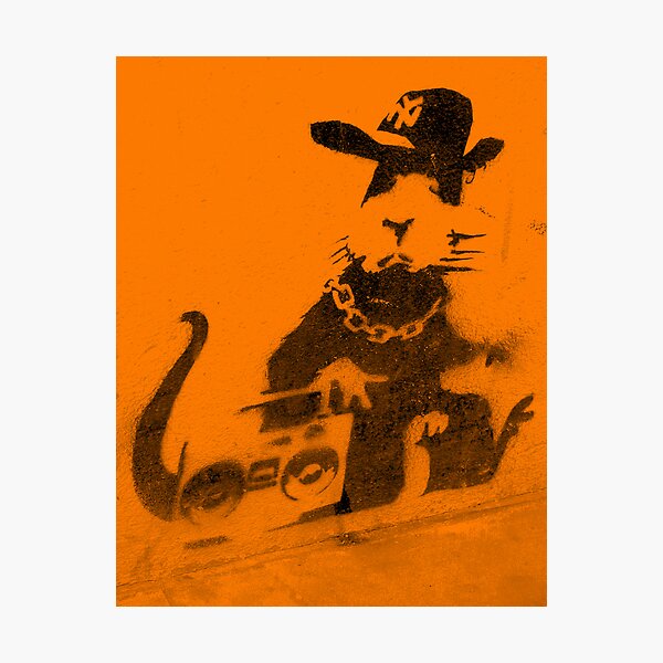 Item preview, Banksy Gangsta Rat - Orange designed and sold by Kiwikiwi.