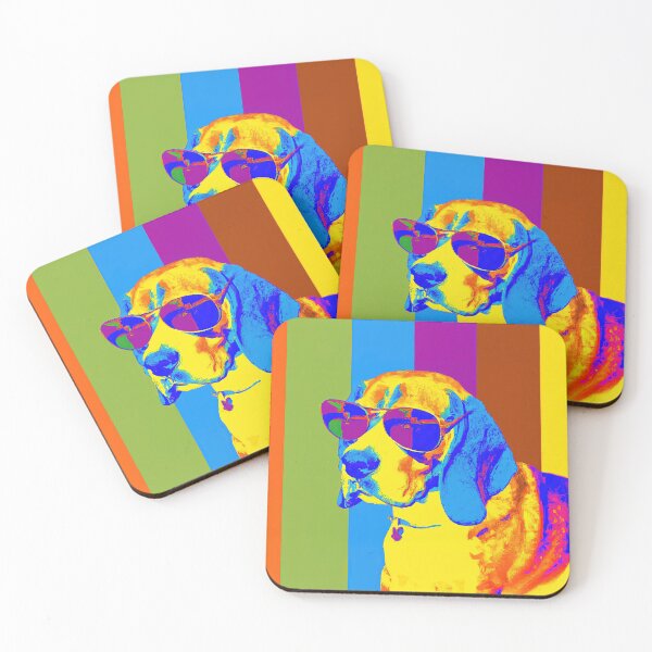 Item preview, Beagle wearing sunglasses in style of an Andy Warhol print designed and sold by AIK9Artwork.