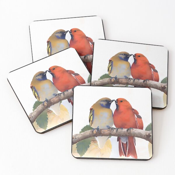 Item preview, Colorful Birds In Love Couple, Loving Birds, Valentines Day Gift designed and sold by TMelonShop.