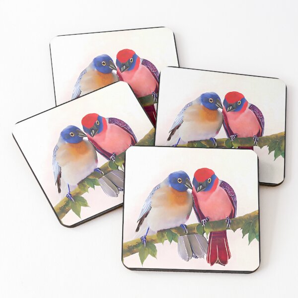 Item preview, Colorful Birds In Love Couple, Birds Lovers, Valentines Day Gift designed and sold by TMelonShop.