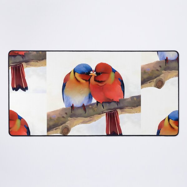 Item preview, Colorful Birds In Love, Cute Birds Kiss, Valentines Day Gift designed and sold by TMelonShop.