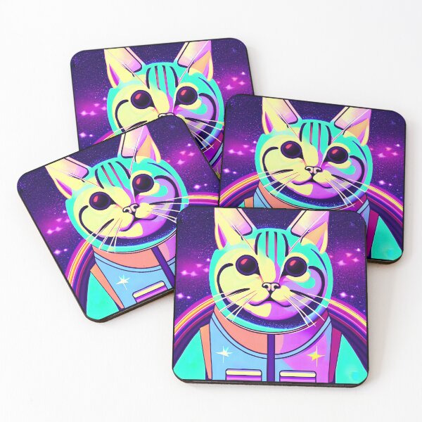 Artikelvorschau, Astronauten-Katze, digitale Illustration, niedliche Katze im Raum-Kunst-Geschenk entworfen und verkauft von TMelonShop.