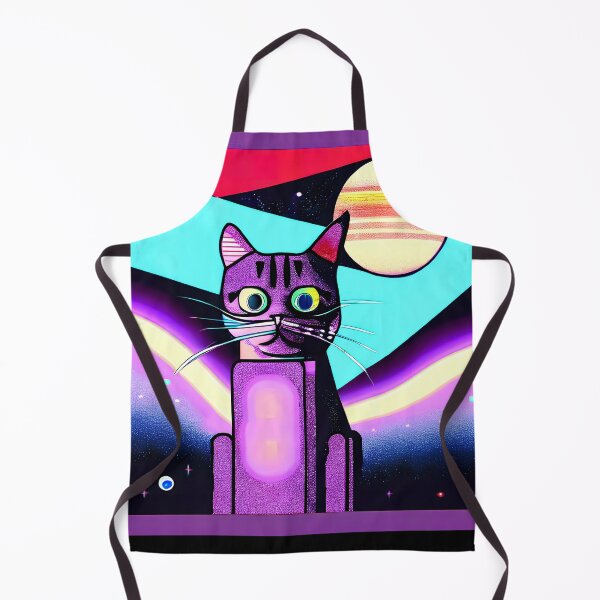 Item preview, Funny Confused Cat In Space, Purple Digital Illustration Gift designed and sold by TMelonShop.