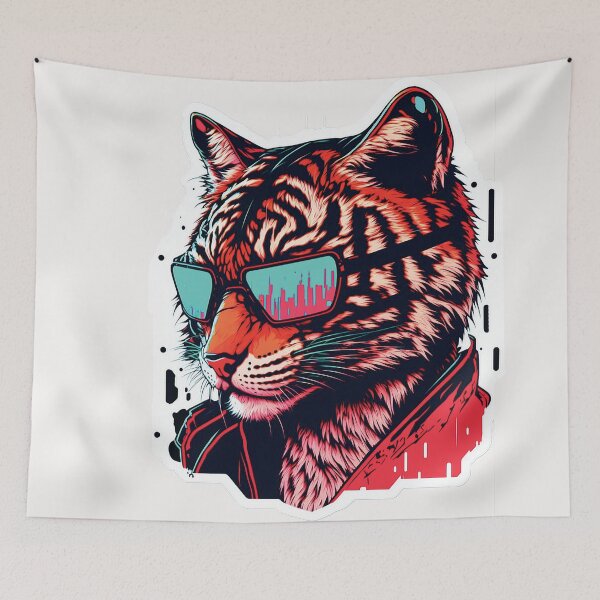 Item preview, Cyberpunk neon Tiger #6 designed and sold by PhiloSophyEye.