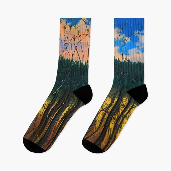 Item preview, Trees Abstract Art Digital Painting, Spring, Blue Sky, Sunset Gift designed and sold by TMelonShop.