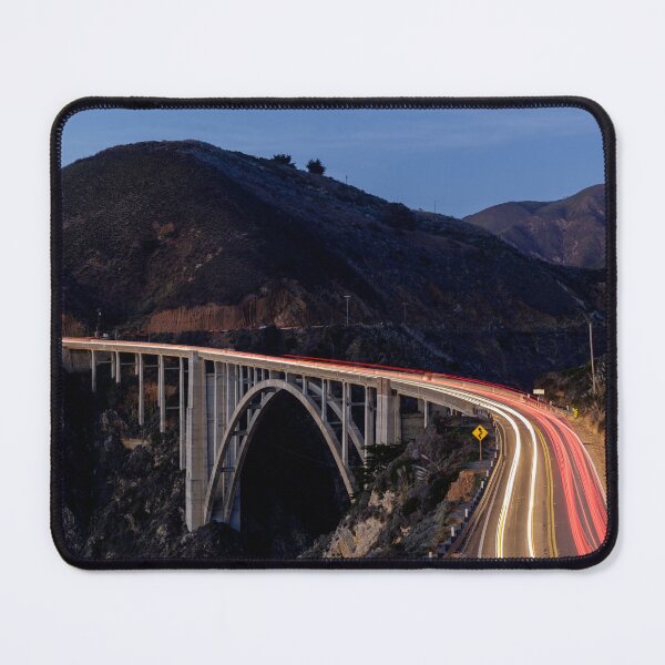 Item preview, Car light trails illuminating Bixby Creek Bridge designed and sold by yhelfman.