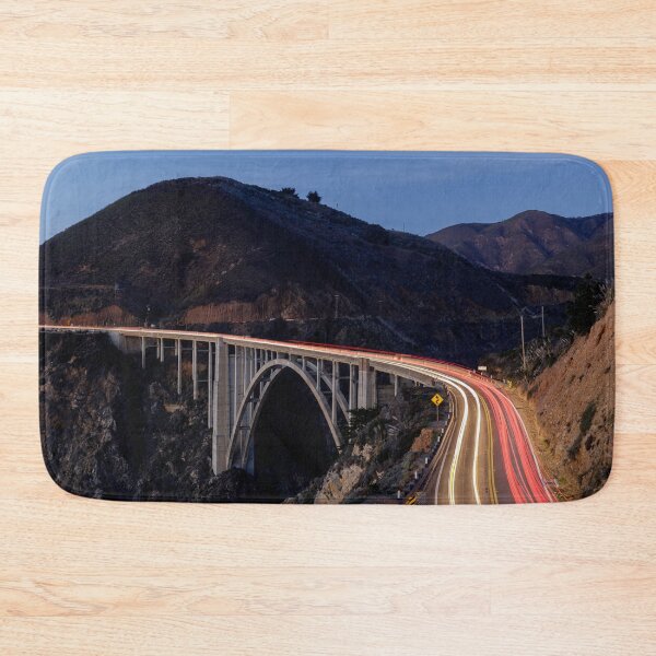 Item preview, Car light trails illuminating Bixby Creek Bridge designed and sold by yhelfman.
