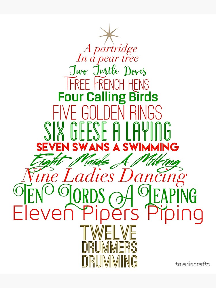 Disover 12 Days Of Christmas Premium Matte Vertical Poster