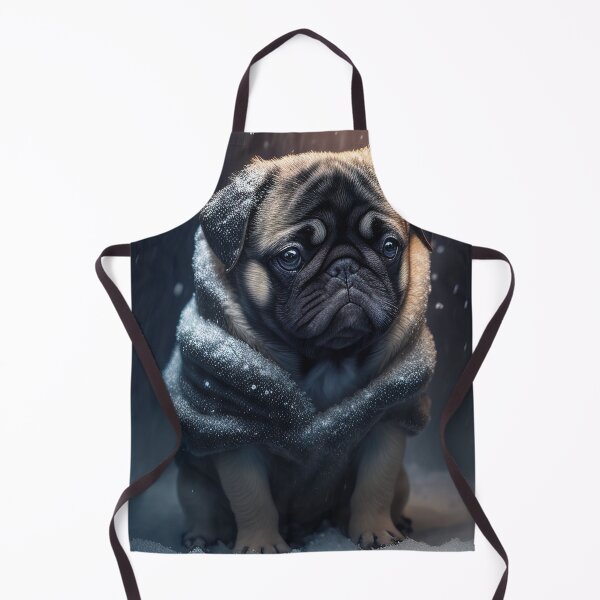 Item preview, Abandoned sad pug dog standing in the cold snow designed and sold by RK - Shop.