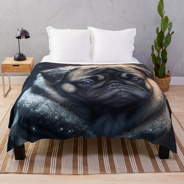 Item preview, Abandoned sad pug dog standing in the cold snow designed and sold by RK - Shop.