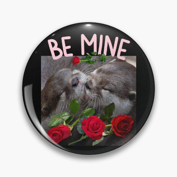 Item preview, Be Mine Sweet Otters With Roses Valentine Design designed and sold by EarthArtDesigns.