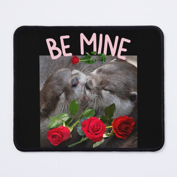 Item preview, Be Mine Sweet Otters With Roses Valentine Design designed and sold by EarthArtDesigns.