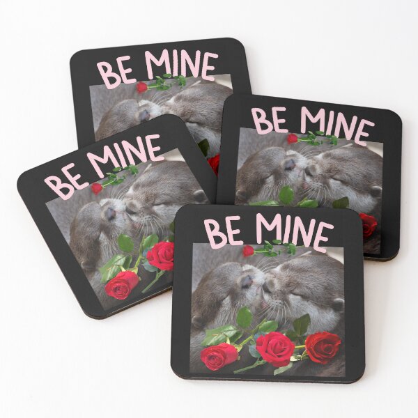 Item preview, Be Mine Sweet Otters With Roses Valentine Design designed and sold by EarthArtDesigns.