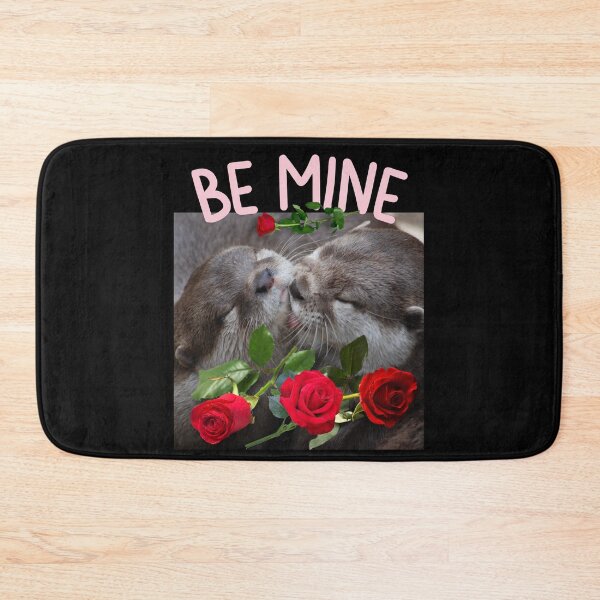 Item preview, Be Mine Sweet Otters With Roses Valentine Design designed and sold by EarthArtDesigns.