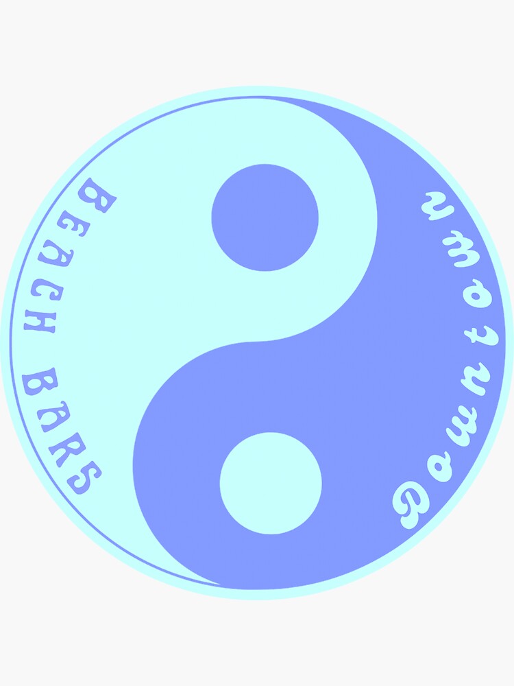 "Downtown Beach Bars Yin Yang Wilmington, NC " Sticker for Sale