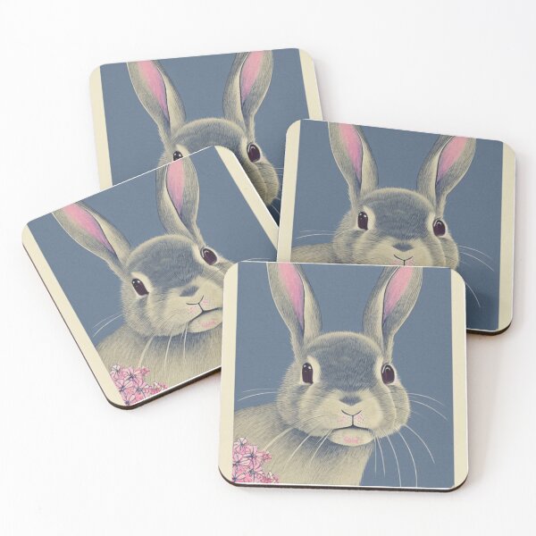 Item preview, Floral Blue Greyish Fuzzy Lop Cute Bunny Mom designed and sold by wigobun.