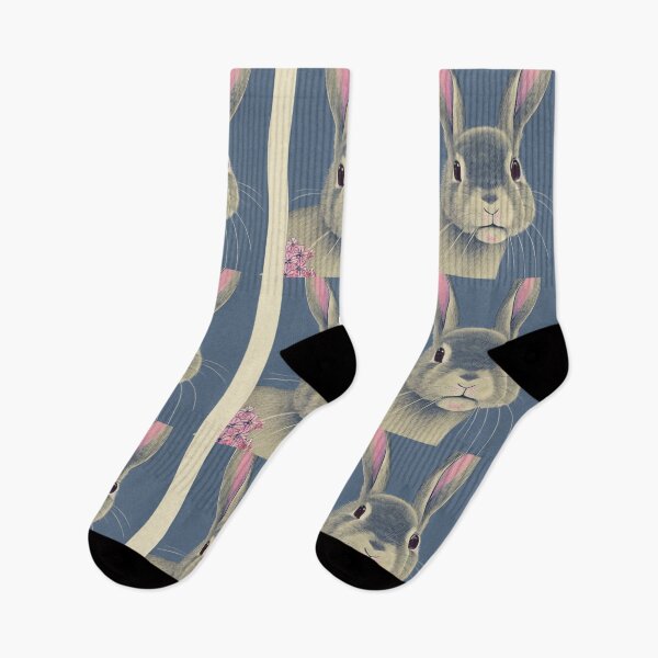 Item preview, Floral Blue Greyish Fuzzy Lop Cute Bunny Mom designed and sold by wigobun.