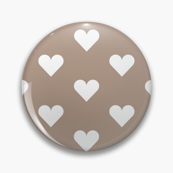 Item preview, Medium WHITE and WARM TAUPE Brown LOVE HEARTS designed and sold by RachelMacht.